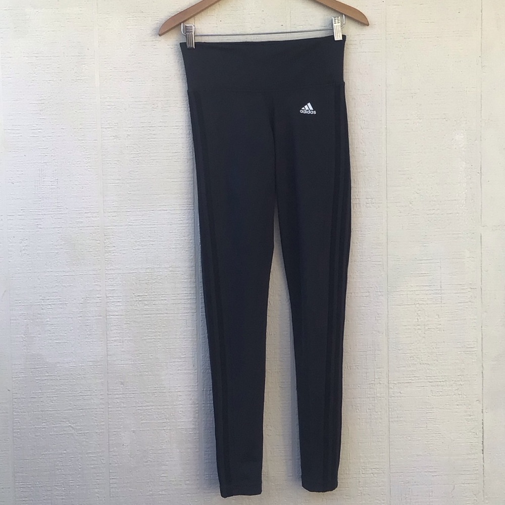 Adidas Climalite Charcoal black stripes Leggings